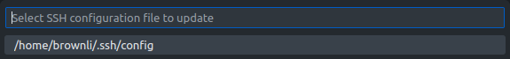 Choose SSH config file to update